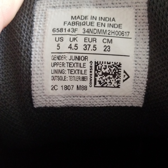 Juniors Black and Gray All Star converse - Picture 4 of 7